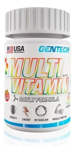 Gentech Multivitamin 60 Tabs Vitaminas + Minerales Sin Tacc 