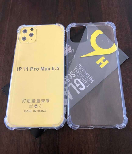 Forro Silicon Transparente Vidrio Templado iPhone 11 Pro Max
