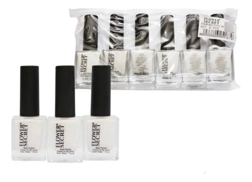 Set X6 Colores Para Uñas Blanco Flower Secret 