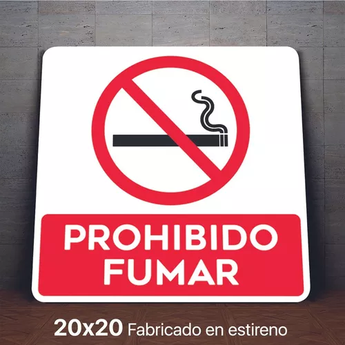 Señalamiento Prohibido Fumar Letrero 20x20