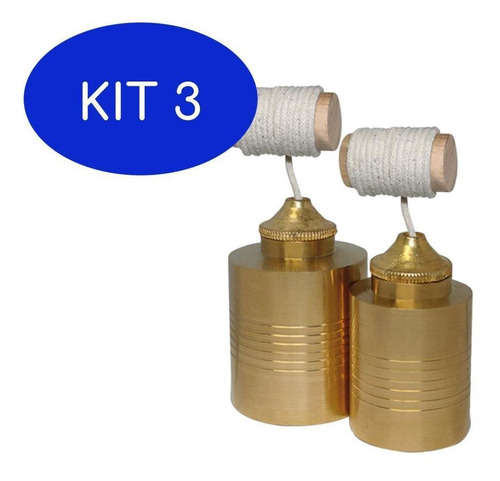 Kit 3 Prumo Metal Parede 5 Blister