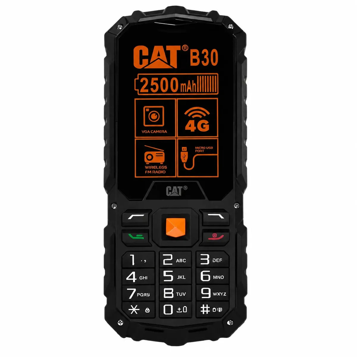 Celular Caterpillar CAT B30 4G Para Idosos Teclas Grandes Volume Alto Telefone Resistente IP68 Bateria 2500mAh Lanterna