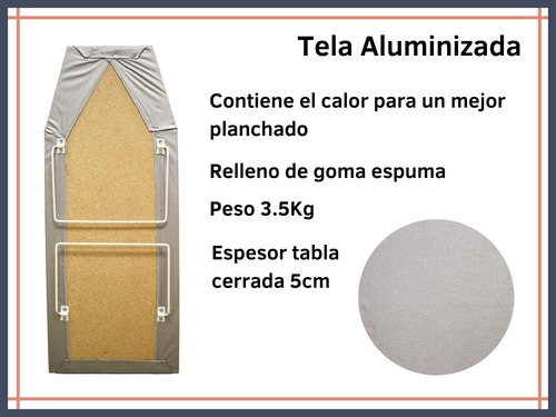 Imagen 5 de 9 de Tabla Para Planchar De Mesa Plegable Aluminizada-disentino