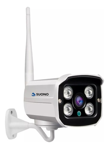 Camara Exterior Resistente Lluvia Ip Wifi Hd 720 Hd P2p Visión Nocturna Alerta Sensor De Movimiento Infrarrojo Monitoreo Color Blanco