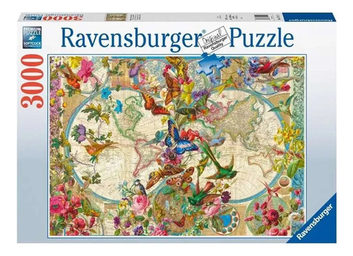 Rompecabezas Mapa Flora Y Fauna 3000 Pz Ravensbuger 171170