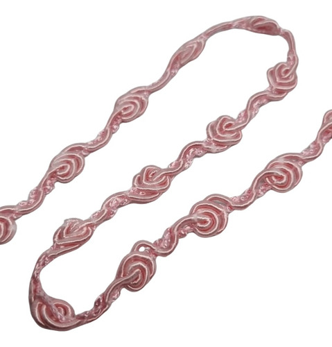 Galón Pasamanería Diseño Rosas Ancho 0,5 Cm Pieza X 10 Mts Rosa