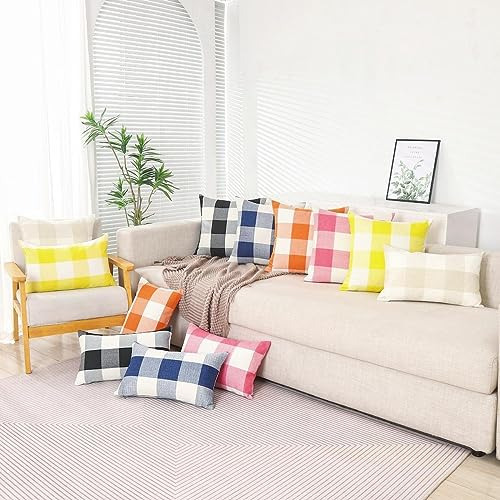 Juego De 2 Fundas De Almohada De Lino Rosa 45x45 Cm