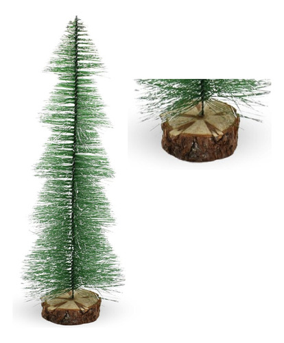 Arbolito Decorativo De Navidad 36 Cm Base De Madera