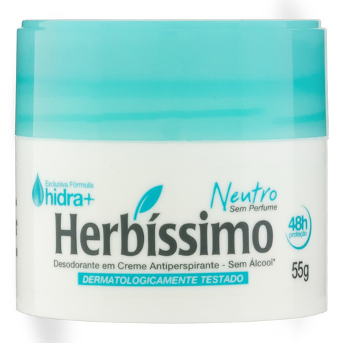 Kit 2 Desodorantes Creme Herbíssimo Neutro Clareia Axila