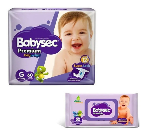 Babysec Premium Gx 60 + Toallitas Género Sin género Tamaño Grande (G)