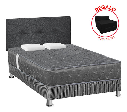 Juego Dormitorio Forli Acqua Gris 2plz + Sofá Cama