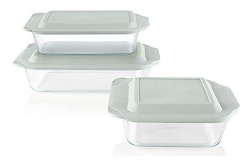 Juego De Platos Para Hornear Pyrex Deep (6 Piezas, Tapas Sin