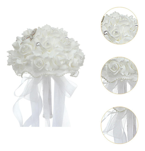 Ramo De Novia De Boda, Flores Artificiales De Mano,