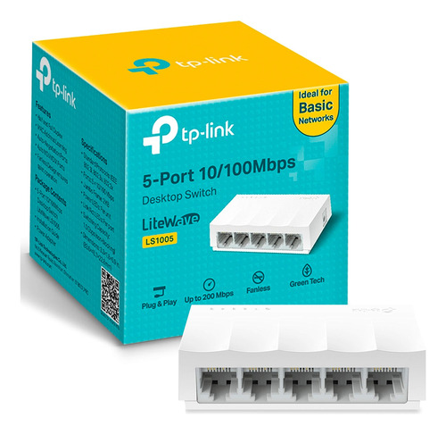 Switch Tp-link Fast Ethernet Ls1005, 5 Puertos 100 Mbit/s