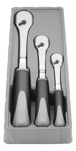 752026 Trinquete 90t De 3 Piezas Con Juego De Mango Iny Ir Plateado