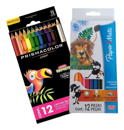 Colores De Madera Prismacolor + Papermate Original X 12u.