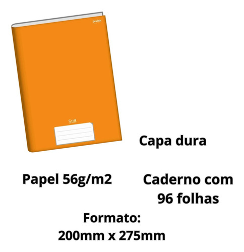 Caderno Universitario Brochurão 96f Stiff Laranja Cd C/02un