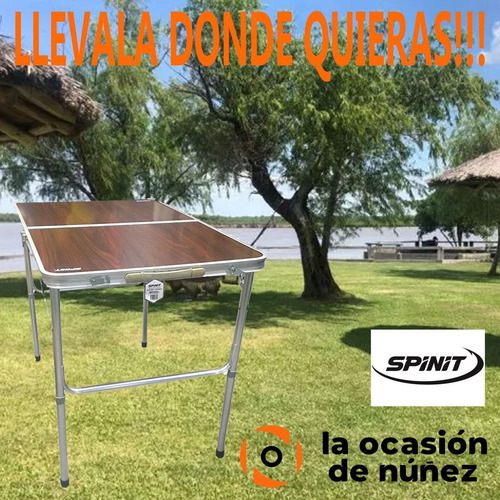 Imagen 4 de 7 de Mesa Portatil Camping Spinit Plegable Regulable De Aluminio