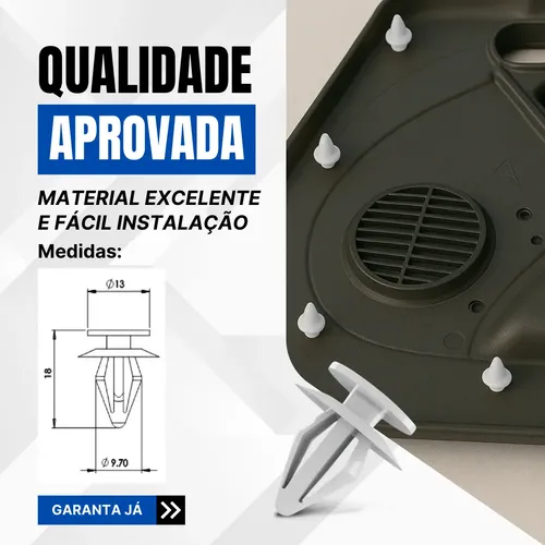 Kit 100 Grampo Presilha Forro Porta Corsa Max Wagon Wind Top