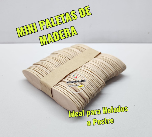 Mini Cuchara Tipo Paleta De Madera Helado Postre Al Mayor