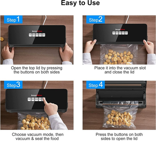 Imagen 3 de 3 de Maquina De Vacio Bonsenkitchen Con 3 Modos De Uso