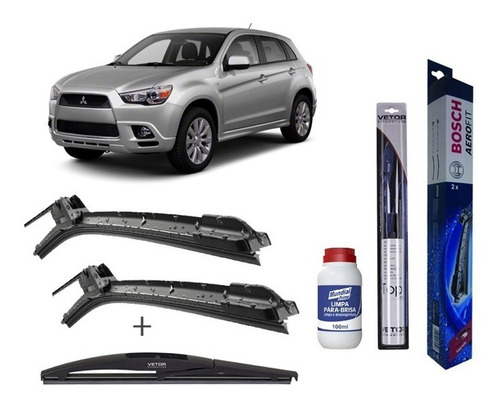 Kit Palheta Diant Bosch + Tras Vto Mitsubishi Asx 2012/...