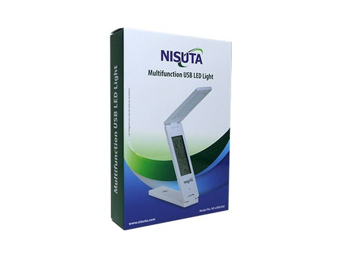 Velador Plegable Recargable Nisuta Nsusblr30 Reloj Alarma