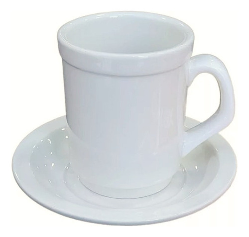 Set X10 Jarrito + Plato Café Americano Porcelana Ricony 