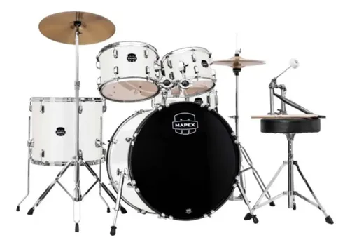 Bateria Comet Mapex Cm5044ft Fh White Thin Grain Bumbo 20 Cor Bra...
