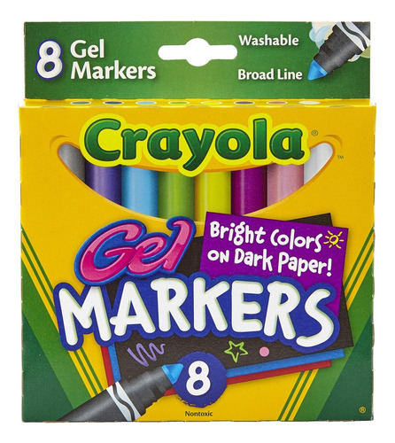 Marcadores Gel Plumon Lapices Lavables Crayola Set 8 Colores