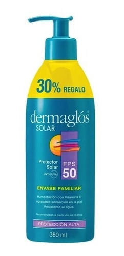 Dermaglos Solar Fps 50 X 380ml (nuevo Envase Familiar)