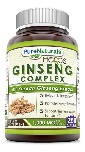 Ginseng Pure Naturals 250 Cps - Unidad a $1286