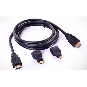 Cable Hdmi 3 En 1 Con Adaptadores A Micro Hdmi Y Mini Hdmi