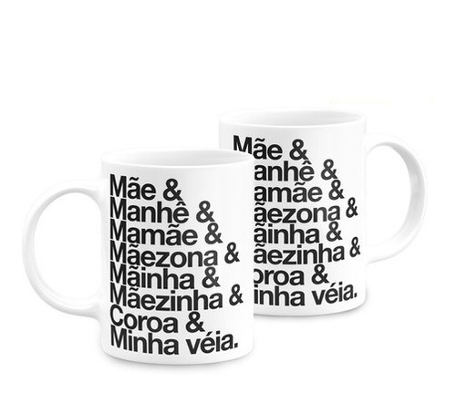 Caneca Cerâmica Dia Das Mães Apelidos