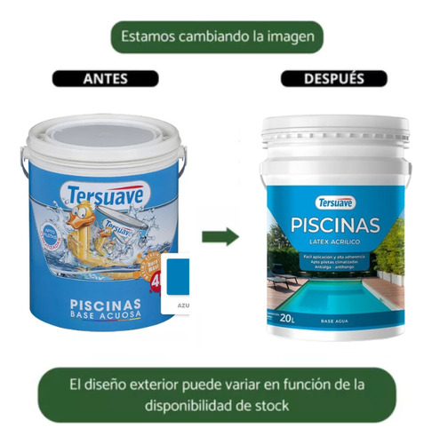 Pintura Tersuave Para Piletas Piscina Base Al Solvente x 4 Litros Color Blanco Mate