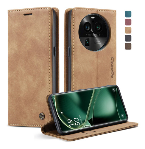 Funda De Piel Para Tarjetero Oppo Reamle C55 Color Marrón Oppo Findx6