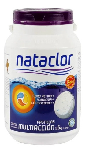 Imagen 3 de 6 de Pastillas Cloro Multiacción 200gr De 5kg Nataclor Rinde + Mm