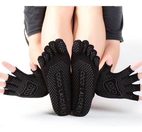 Juego De Guantes Y Calcetines Antideslizantes Para Yoga