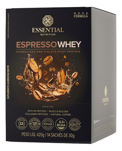 Espresso Whey 30g Essential Nutrition 14 Sachês