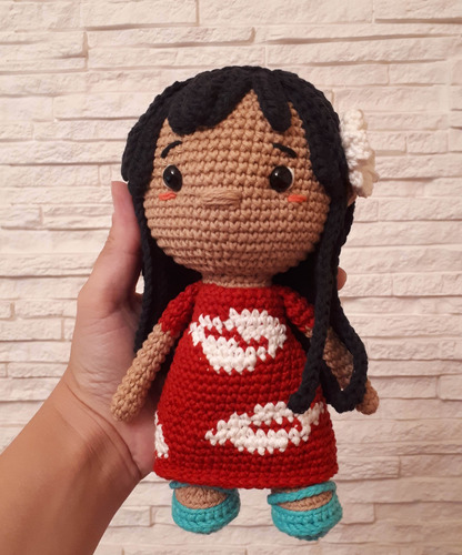 Muñeca Lilo Pelekai Lilo&stitch Amigurumi Tejida - Pipelino