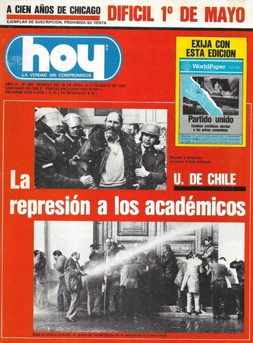 Revista Hoy N° 458 / 28 Abril A 4 Mayo 1986 /  R. Académicos
