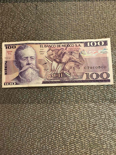 Billete Antiguo $100 Venustiano Carranza 1982