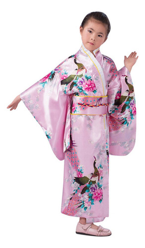 Niños Niñas Ropa Kimono Bata Japonesa Disfraz Manga Larga