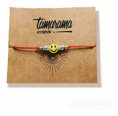 Pulsera Hilo Rojo Con Emoji Carita, Regulable X6. Revendedor