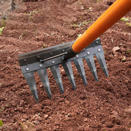 Garden Hoe Weeding Rake Manual Weeder Tool Hold 3 Dientes