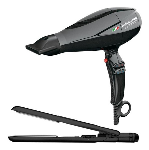 Combo Babylisspro Secadora Y Alaciadora Negras. Kbfv130.