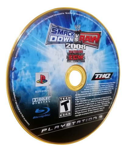 Wwe Smackdown Vs Raw 2008 Ps3 (Reacondicionado)
