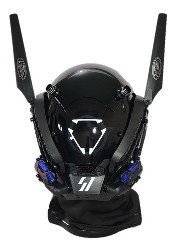 Máscara Cyber Punk (techie Blue) Para Cosplay Con Luz Led