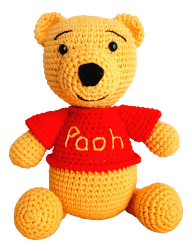 Oso Winnie Pooh Tejido A Crochet Amigurumi, Muñeco De Apego