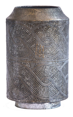 Lámpara De Mesa Marruecos N°124 Metal Plateado